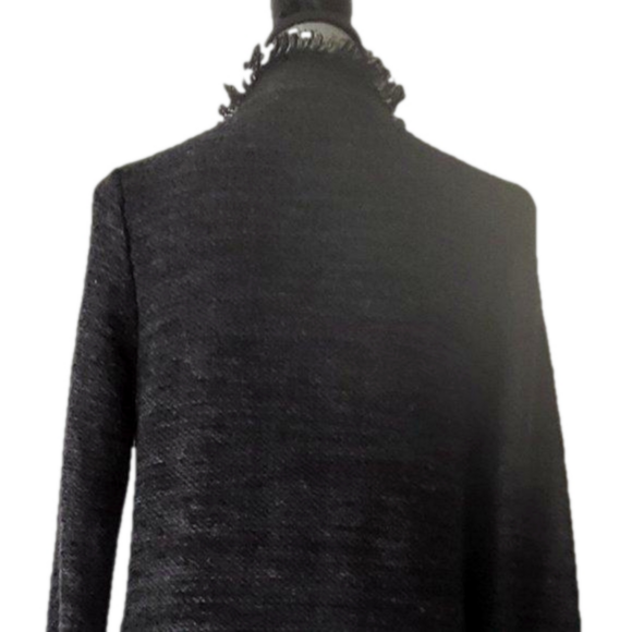 Tahari Black Knit Sweater Tunic / Jacket, sz M - Picture 4 of 8